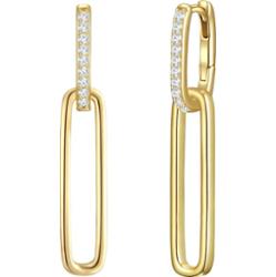 Glanzstücke München Kolczyki z Srebro wysokiej próby w Żółte złoto Kolczyki koła 1 ct Damski