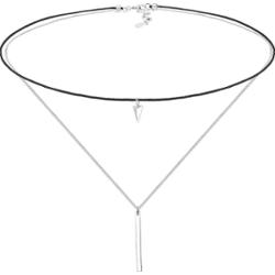 Elli Damski Choker Warstwa Nylonu Geo Look w srebrze 925 Sterling Silver Naszyjniki 1 ct