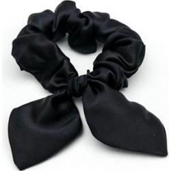 So fluffy Jedwabna gumka z uszami - czarna Gumki do włosów 1 ct