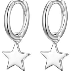 Glanzstücke München Srebrne kolczyki kreole Gwiazda srebro wysokiej próby srebrny Kolczyki koła 1 ct Damski