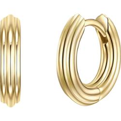 Glanzstücke München Srebrne kolczyki kreole srebro wysokiej próby żółte złoto Kolczyki 1 ct Damski