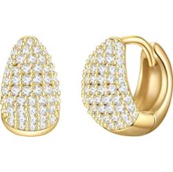 Glanzstücke München Srebrne kolczyki kreole srebro wysokiej próby Cyrkonia żółte złoto Kolczyki koła 1 ct Damski