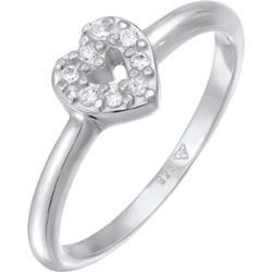 Elli Damski pierścionek serce romantyczne błyszczące z cyrkoniami ze srebra próby 925 Sterling Silver Pierścionki 1 ct