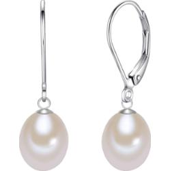 Lulu & Jane Srebro wysokiej pr óby Perła hodowlana słodkowodna Kolczyki koła 1 ct Damski