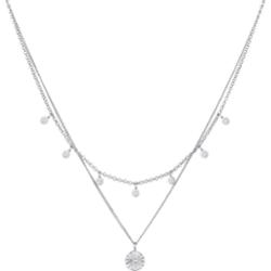 Elli Damska zawieszka warstwowy Disc Sun z pozłacanego srebra próby 925 Sterling Silver Naszyjniki 1 ct Damski