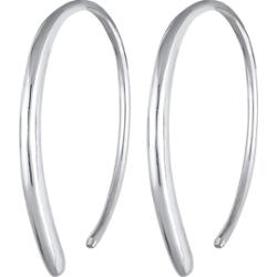 Elli Damskie kreolki do przeciągania Pull-Through Geo Basic w srebrze próby 925 Sterling Silver Kolczyki 1 ct