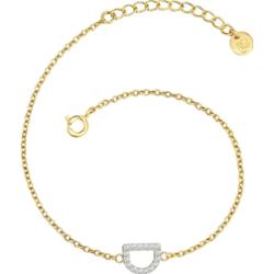 Glanzstücke München Bransoletka Litera R z Srebro wysokiej próby w Żółte złoto Bransoletki 1 ct Damski