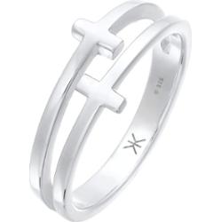KUZZOI Męski krzyż podwójny nowoczesny w srebrze próby 925 Sterling Silver Pierścionki 1 ct Męskie