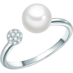 Valero Pearls Srebrny pierścionek srebro wysokiej próby Cyrkonia Perła hodowlana słodkowodna srebrny Pierścionki 1 ct Damski