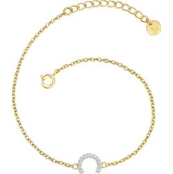 Glanzstücke München Bransoletka Litera R z Srebro wysokiej próby w Żółte złoto Bransoletki 1 ct Damski