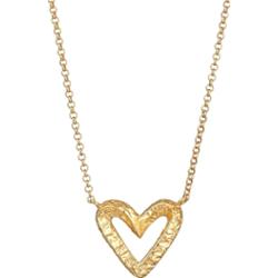 Elli Damski wisiorek z wyciętym sercem z młotkowanego srebra próby 925 Sterling Silver, pozłacany Naszyjniki 1 ct