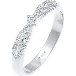 Elli DIAMONDS Damski zaręczynowy glamour z diamentami (0.16 ct) pozłacane srebro 925 Sterling Silver Pierścionki 1 ct