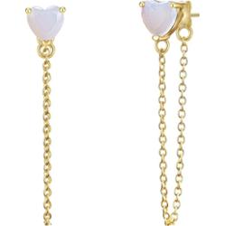 Glanzstücke München Kolczyki Serce z Srebro wysokiej próby w Żółte złoto 1 ct Damski