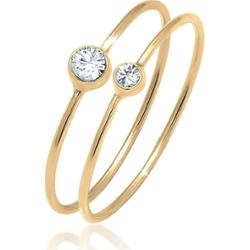 Elli Komplet damski Elegancki zestaw podstawowy z kryształami wykonany ze srebra próby 925 Sterling Silver Pierścionki 1 ct Damski