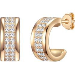 Rafaela Donata Srebrne kolczyki kreole srebro wysokiej próby Cyrkonia srebrny Kolczyki 1 ct Damski