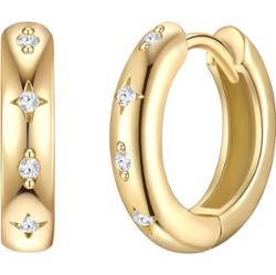 Glanzstücke München Kolczyki z Srebro wysokiej próby w Żółte złoto Kolczyki koła 1 ct Damski