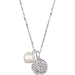 Elli Damski wisiorek srebrny z syntetyczną perłą i kryształami Naszyjniki 1 ct