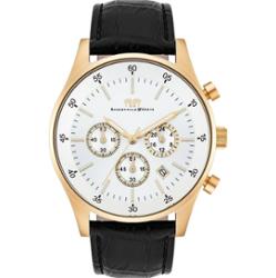 Rhodenwald & Söhne Chronograf Goodwill żółte złoto Skóra naturalna Czarny Zegarki damskie 1 ct Męskie