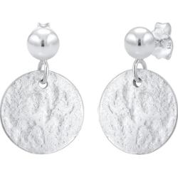 Elli Damskie kolczyki zawieszki płytka młotkowana Vintage Antique Look w srebrze 925 Sterling Silver Kolczyki 1 ct