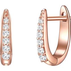 Glanzstücke München Srebrne kolczyki kreole srebro wysokiej próby Cyrkonia różowe złoto Kolczyki koła 1 ct Damski