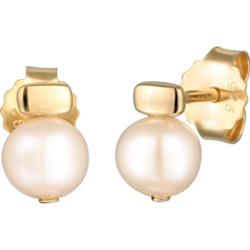 Elli PREMIUM Damskie kolczyki klasyczne z perłami słodkowodnymi w pozłacanym srebrze próby 925 Sterling Silver Kolczyki 1 ct