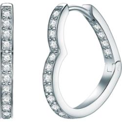 Rafaela Donata Srebrne kolczyki kreole Serce srebro wysokiej próby Cyrkonia srebrny Kolczyki 1 ct Damski