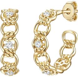 Glanzstücke München Srebrne kolczyki kreole srebro wysokiej próby Cyrkonia żółte złoto Kolczyki 1 ct Damski