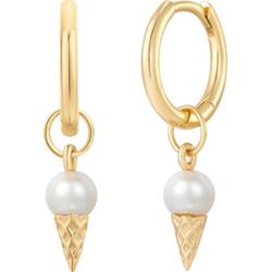 Glanzstücke München Srebrne kolczyki kreolki Lód Srebro wysokiej próby Żółte złoto Kolczyki 1 ct Damski