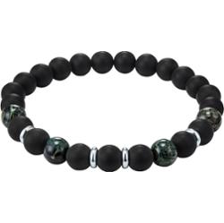 True Rebels Bransoletka z kamieni szlachetnych True Rebels dla mezczyzn, czarna/zielona, 20,5 cm, numer artykulu 50060018 Bransoletki 1 ct Męskie