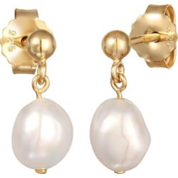 Elli PREMIUM Damskie kolczyki kulki z perłami słodkowodnymi z pozłacanego srebra próby 925 Sterling Silver Kolczyki 1 ct