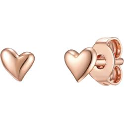 Glanzstücke München Srebrne kolczyki sztyfty Serce srebro wysokiej próby różowe złoto Kolczyki 1 ct Damski