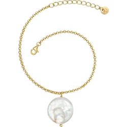 Glanzstücke München Srebrna bransoleta srebro wysokiej próby Perła hodowlana słodkowodna żółte złoto Bransoletki 1 ct Damski