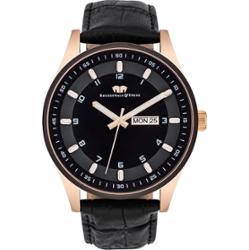 Rhodenwald & Söhne Zegarek kwarcowy Couragian Różowy złoty Skóra naturalna Czarny Zegarki damskie 1 ct Męskie