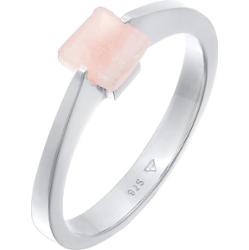 Elli PREMIUM Damski pierścionek soliter kwadrat z kwarcem w pozłacanym srebrze próby 925 Pierścionki 1 ct