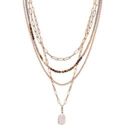 Lulu & Jane Stop metali KamieŃ naturalny Perła hodowlana słodkowodna Naszyjniki 1 ct Damski