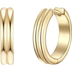 Glanzstücke München Kolczyki z Srebro wysokiej próby w Żółte złoto Kolczyki koła 1 ct Damski