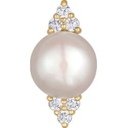 Elli PREMIUM Damski wisiorek elegancki z perłą hodowlaną słodkowodną i cyrkoniami z pozłacanego srebra próby 925 Sterling Silver Wisiorki 1 ct