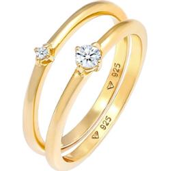 Elli DIAMONDS Ladies Solitaire Elegant Classic z diamentami (0,13 ct.) w 925 Sterling Silver Pierścionki 1 ct Damski
