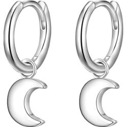 Glanzstücke München Srebrne kolczyki kreole Księżyc srebro wysokiej próby srebrny Kolczyki koła 1 ct Damski
