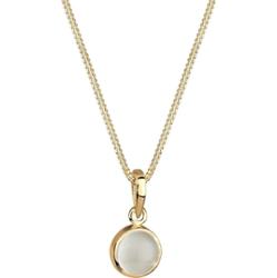 Elli Damski wisiorek okrągły z kamieniem księżycowym srebro 925 Sterling Silver Naszyjniki 1 ct