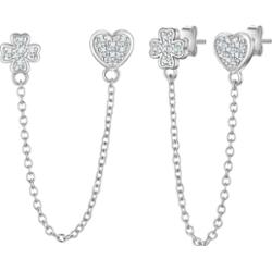 Glanzstücke München Kolczyki serce/koniczyna z Srebro wysokiej próby w Srebrny 1 ct Damski