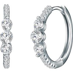 Trilani Srebrne kolczyki kreole srebro wysokiej próby Cyrkonia srebrny Kolczyki 1 ct Damski