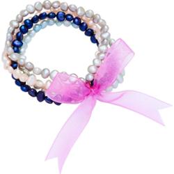 Valero Pearls Bransoletka z pereł Satyna Perła hodowlana słodkowodna Rózowy Naszyjniki 1 ct Damski