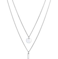 Elli Damska zawieszka z kółkiem płytką Geo z pozłacanego srebra próby 925 Sterling Silver Naszyjniki 1 ct Damski