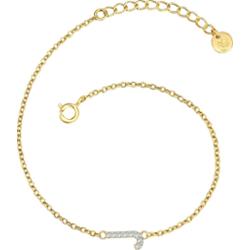 Glanzstücke München Bransoletka Litera R z Srebro wysokiej próby w Żółte złoto Bransoletki 1 ct Damski