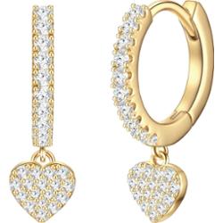 Glanzstücke München Kolczyki Serce z Srebro wysokiej próby w Żółte złoto 1 ct Damski