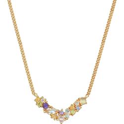 Elli PREMIUM Damski wisior kształt V Geo z topazem, ametystem i kamieniem księżycowym w pozłacanym srebrze próby 925 Sterling Silver Naszyjniki 1 ct
