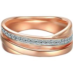 Trilani Pierścionek z Srebro wysokiej próby w Różowy złoty Pierścionki 1 ct Damski