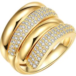 Lulu & Jane Pierścionek modowy Mosiadz Cyrkonia Pierścionki 1 ct Damski