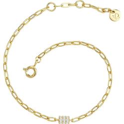 Glanzstücke München Srebrna bransoleta srebro wysokiej próby Cyrkonia żółte złoto Bransoletki 1 ct Damski